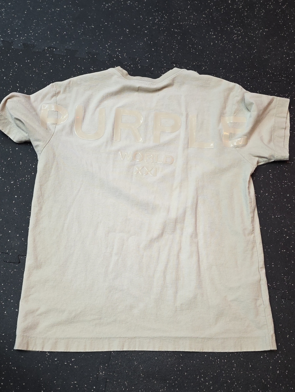 World XXJ 'Purple' Logo Tee in Cream